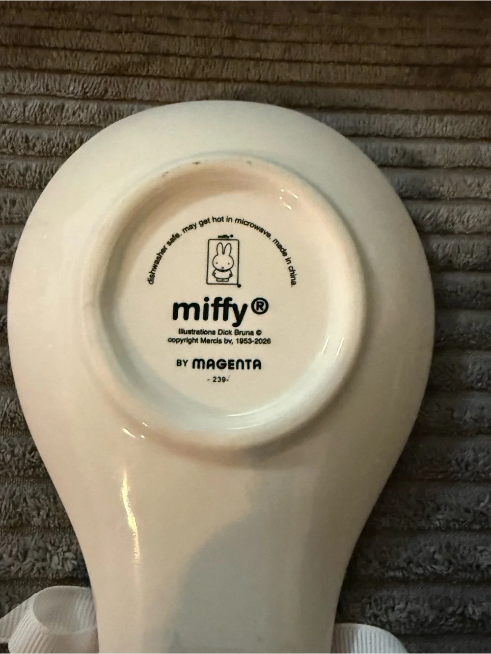 miffy White Ceramic Spoon Rest w/ Orange Accents- Fall Themed- NWT